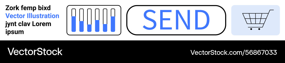 Digital interface elements including progress bar vector image