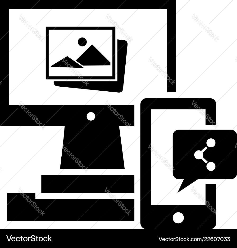Digitale Computer-Gerät-Ikone einfach Stil Digitale Computer-Gerät-Ikone einfach Stil vektorbild