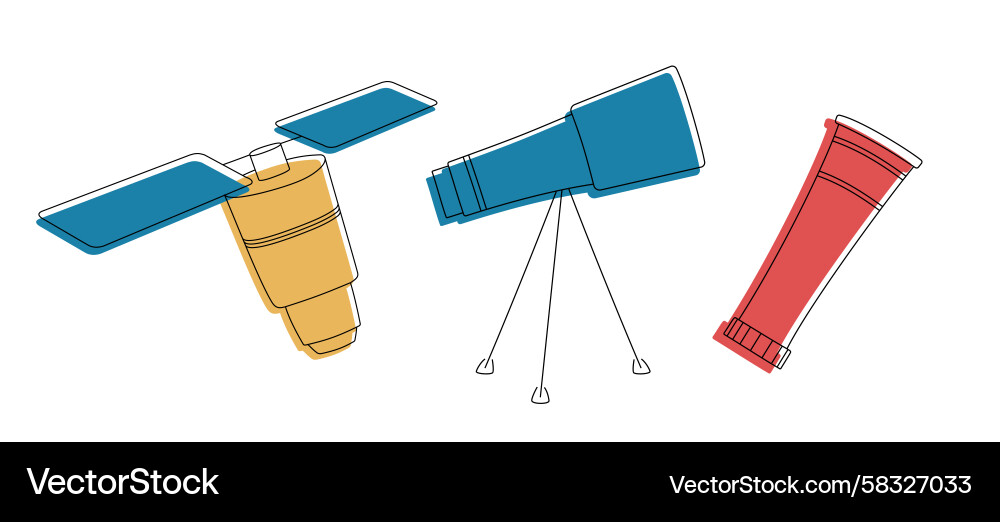 Diverse Space Objects Collection Vector Image