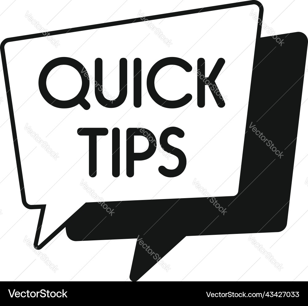 Quick tip icon simple idea trick Quick tip icon simple idea trick Vector Image
