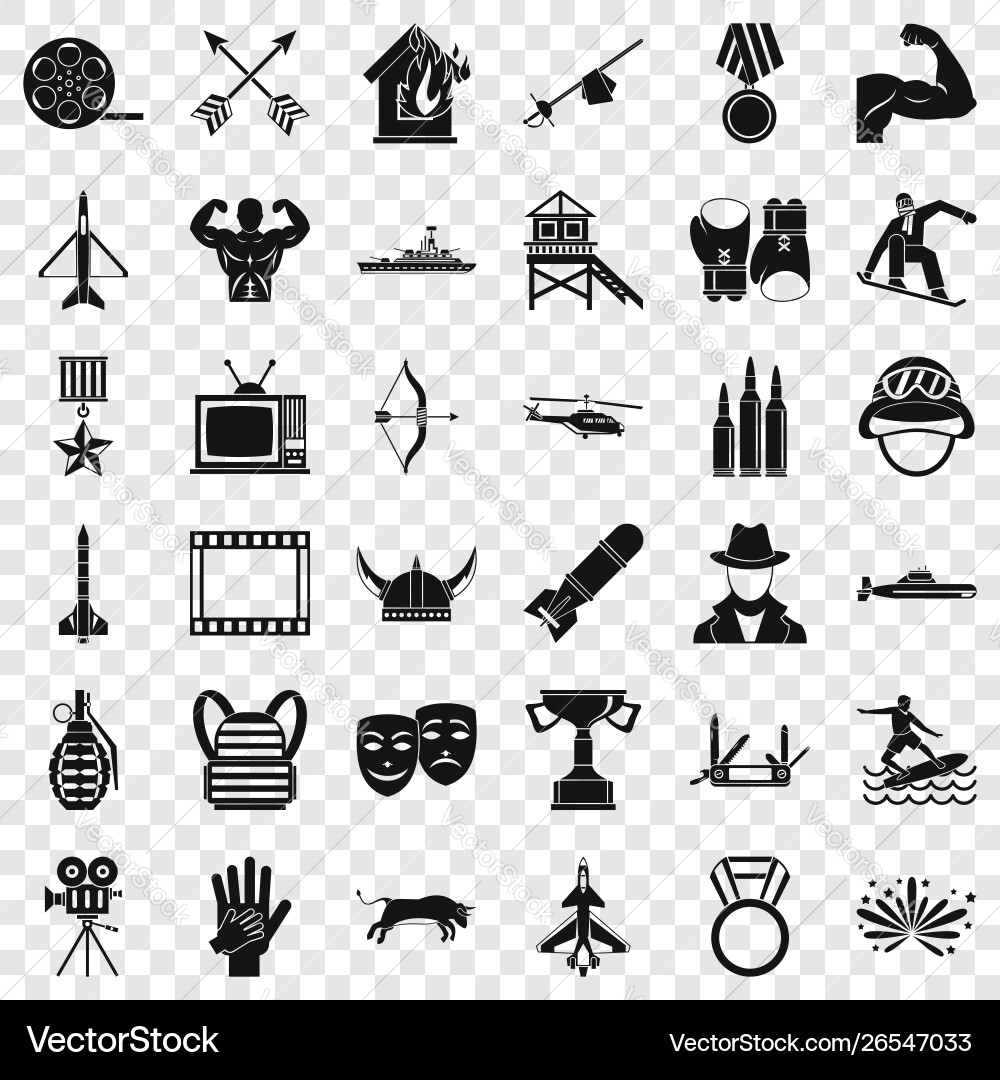 Snowboarding icons set simple style Vector Image