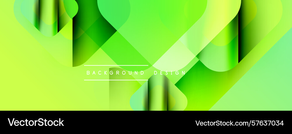 Abstract green background overlapping shapes vector image