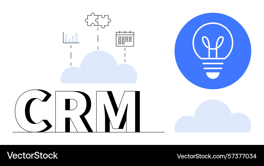 Cloud-based crm with analytics scheduling puzzle vector image