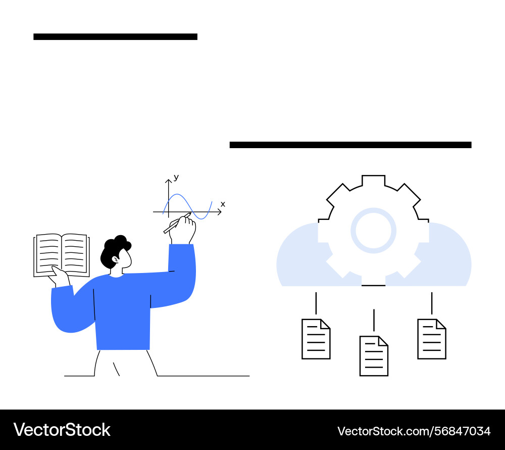 Data visualization and cloud workflow with graphs vector image