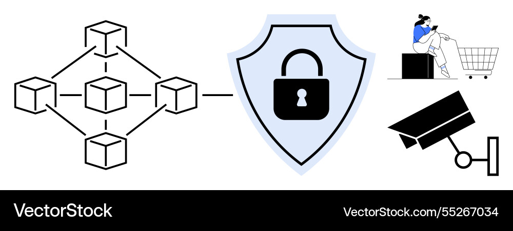 Digital security and blockchain concept Digital security and blockchain concept vector image