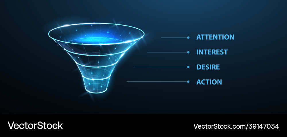 Funnel conversion process data filter sale Funnel conversion process data filter sale vector image