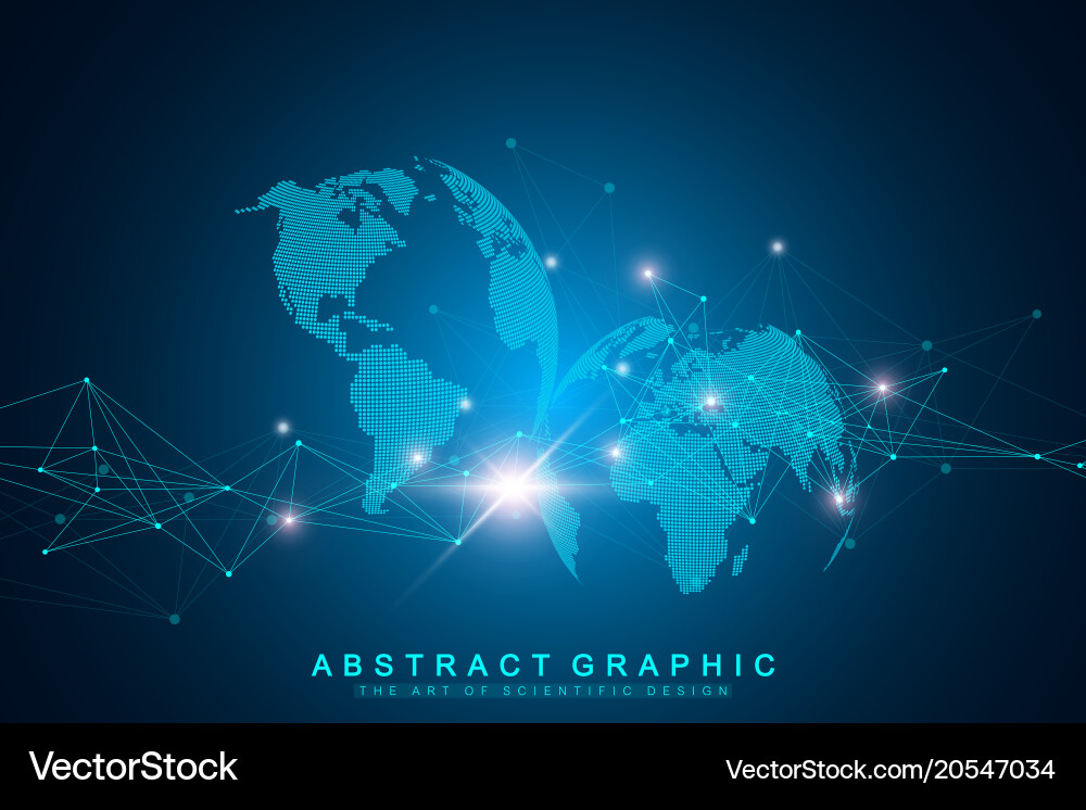 Geometric abstract background with connected line vector image