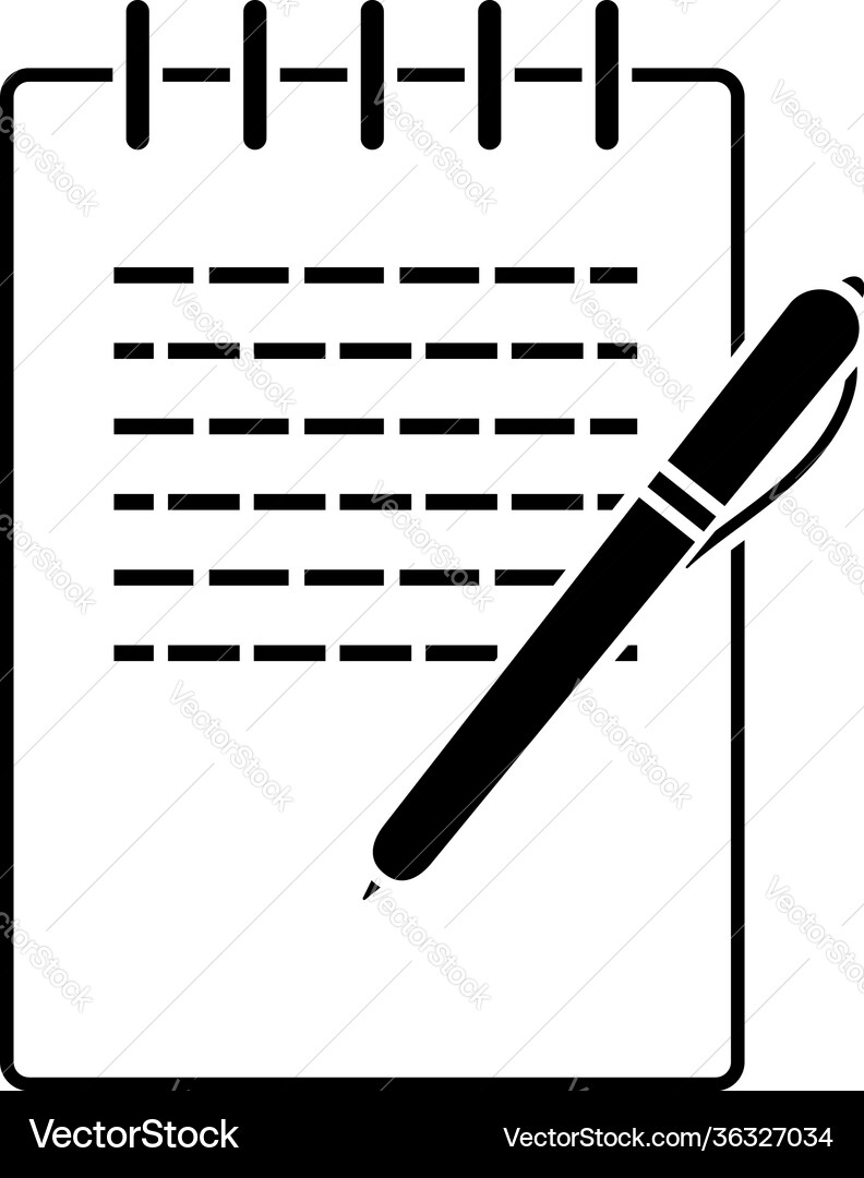 Notebook with pen icon Vector Image