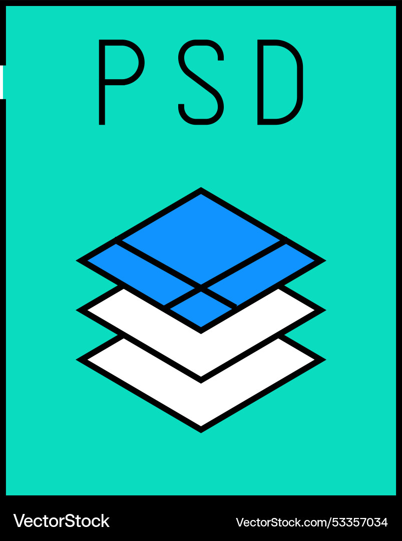 Psd file format document icon color Vector Image