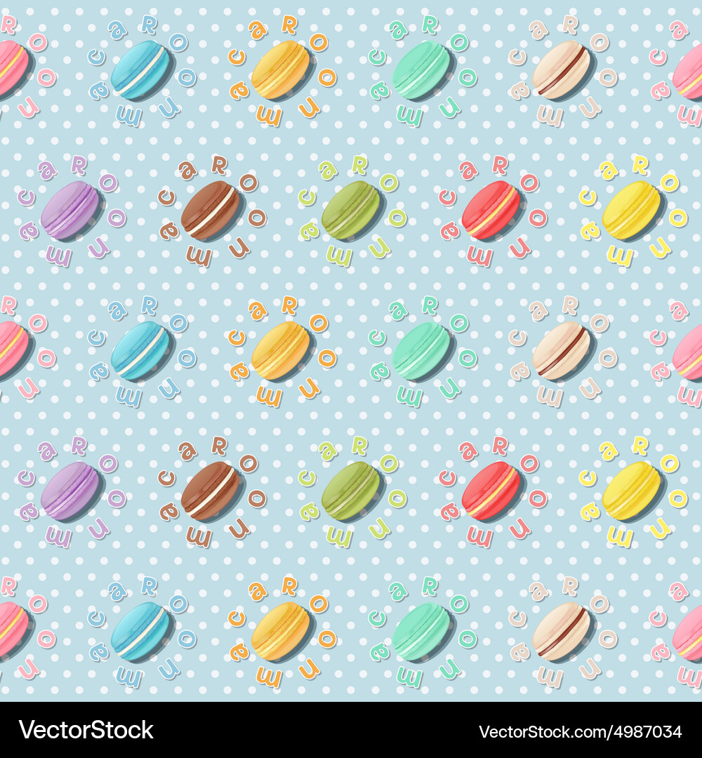 Seamless pattern with colorful macaroons macarons Vector Image