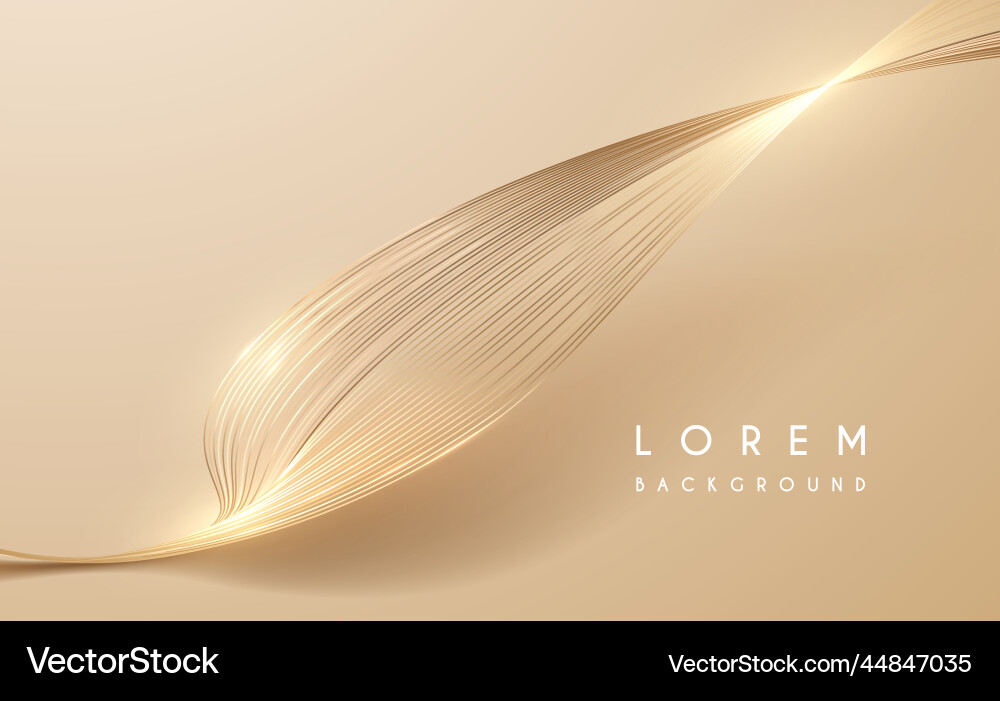 Abstract gold threads background with glow effect vector image