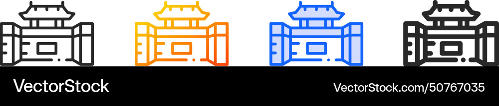 Architectonic iconthin linear gradient blue Vector Image