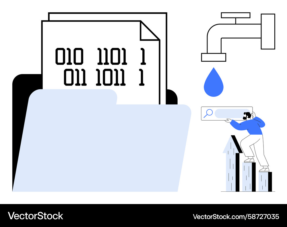 Data management and internet security concept Vector Image