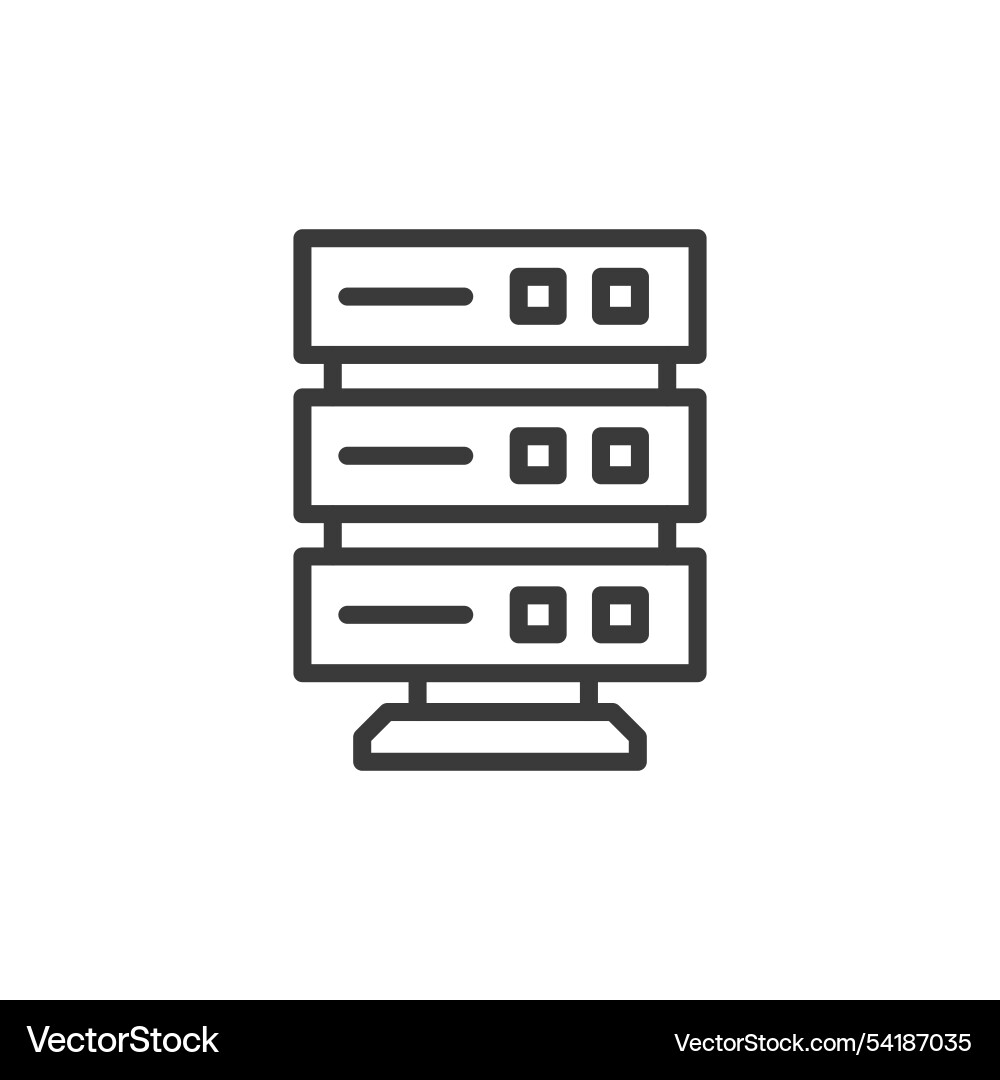 Database server icon in line design Database server icon in line design vector image