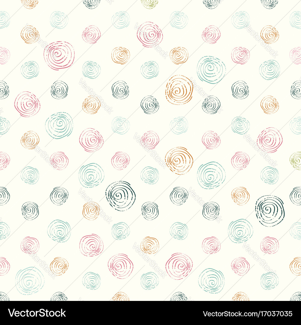 Decorative pattern with drawn circles background vector image