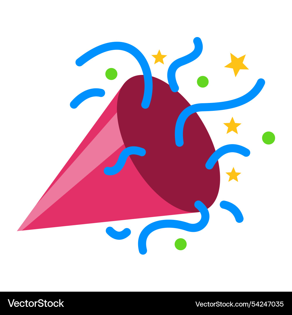 Exploding party popper with confetti Exploding party popper with confetti vector image