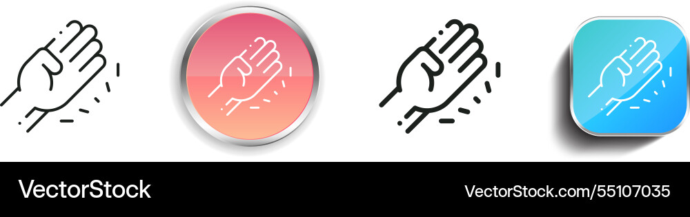 Karate icon thin linear regular and button style Karate icon thin linear regular and button style vector image