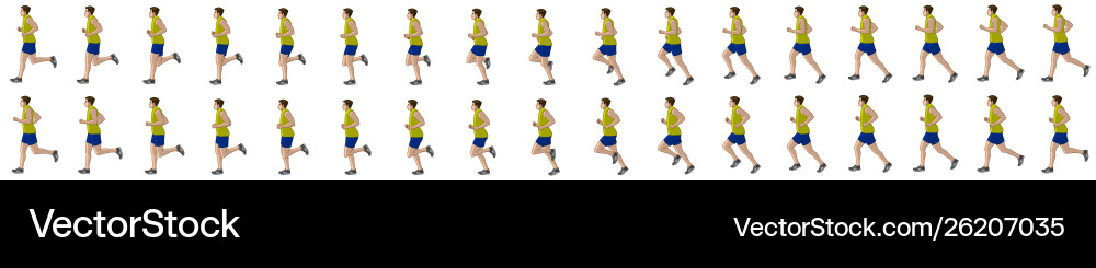 Man Run Cycle Animation Sequenz Man Run Cycle Animation Sequenz vektorbild