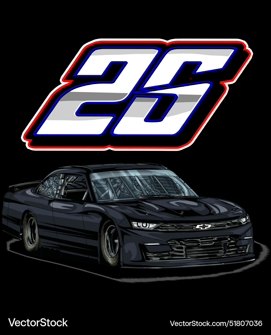 Black drag race with white strip Royalty Free Vector Image