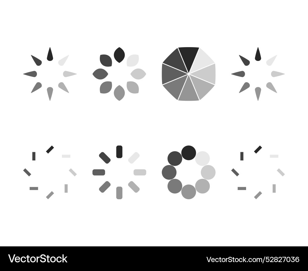 Collection loading bar status icon set of loaded Vector Image