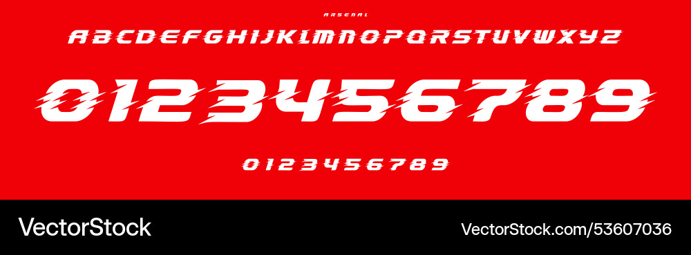 Dynamic Speed Numbers & Letters vector image