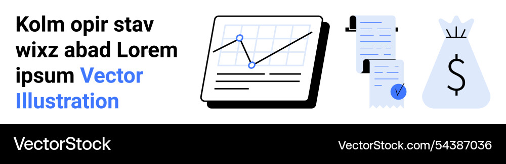 Financial analytics with graph chart documents Financial analytics with graph chart documents vector image