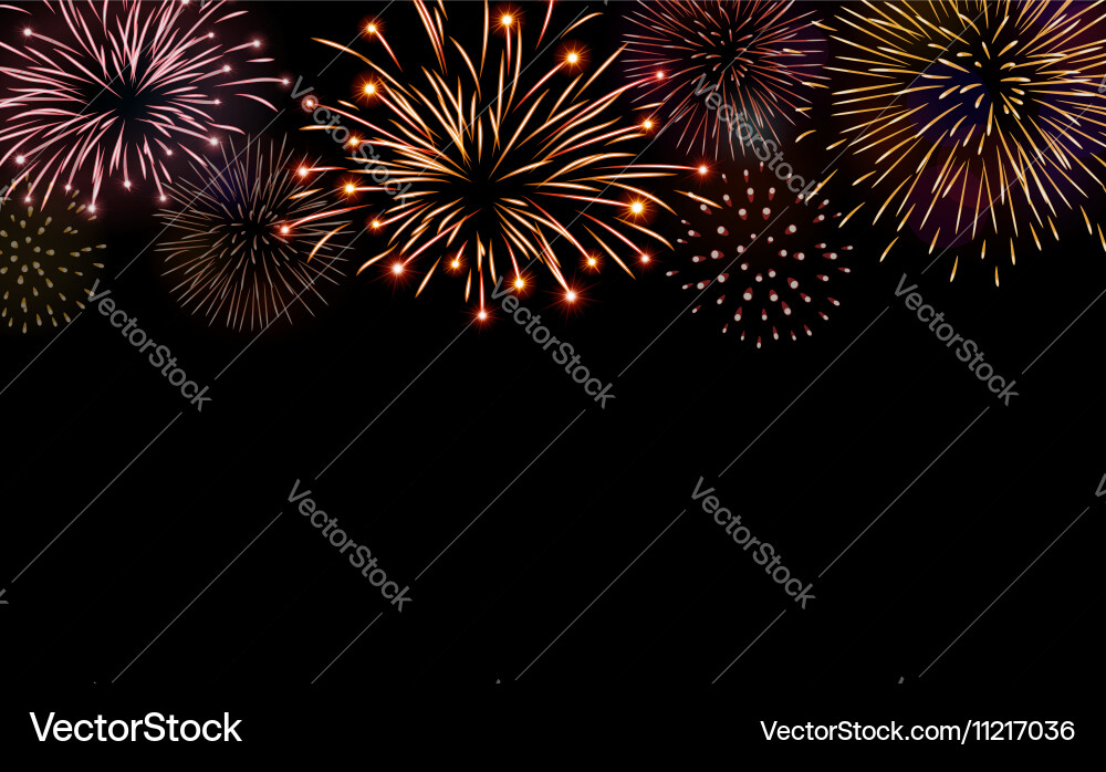 Firework bursting sparkle background set vector image