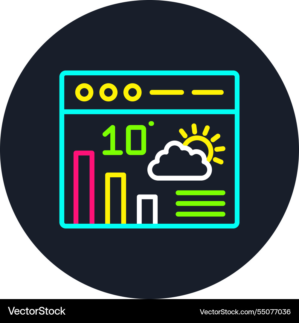 Forecast analytics line multi color icon vector image