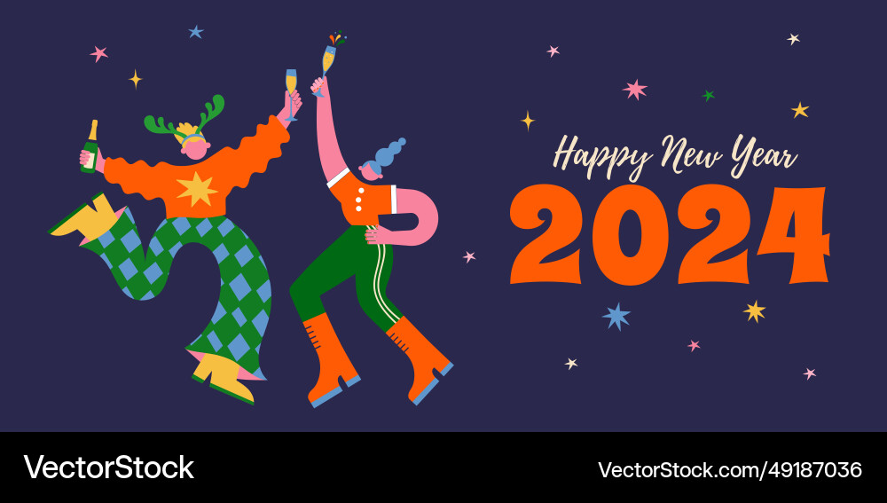 Fun merry christmas and happy new year banner vector image