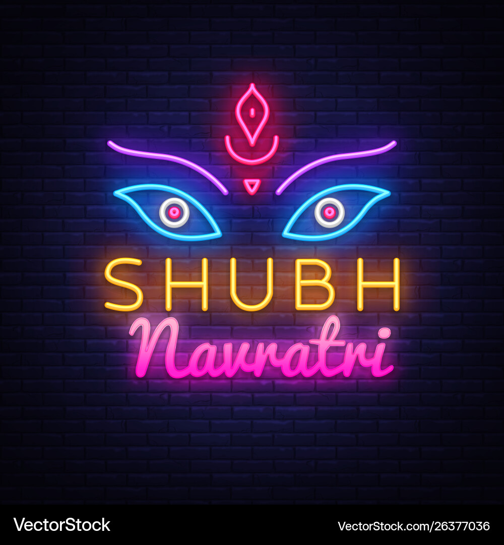 Garba festival neonnavratri celebration neon Garba festival neonnavratri celebration neon vector image