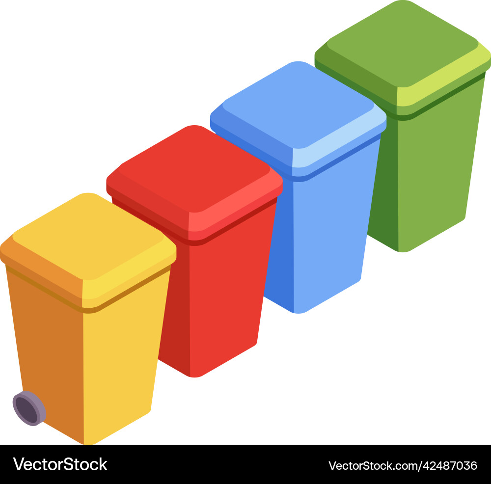 Garbage recycling containers composition Garbage recycling containers composition vector image