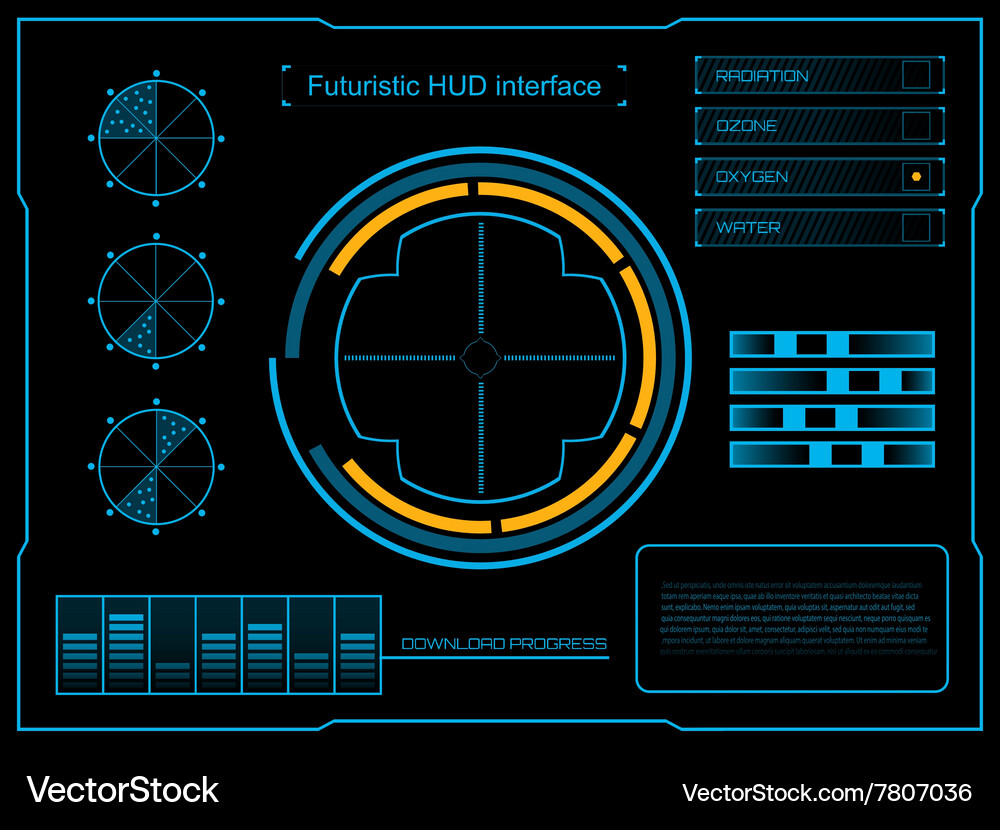 Graphic touch user interface hud Vector Image