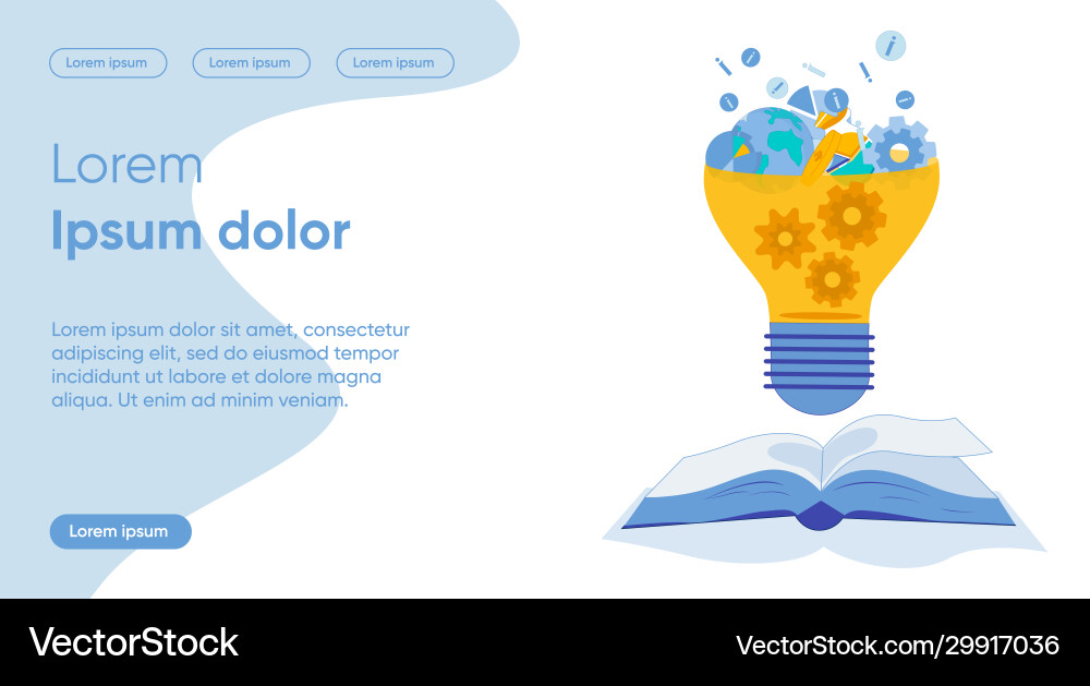 Idea creation flat landing page template Idea creation flat landing page template vector image