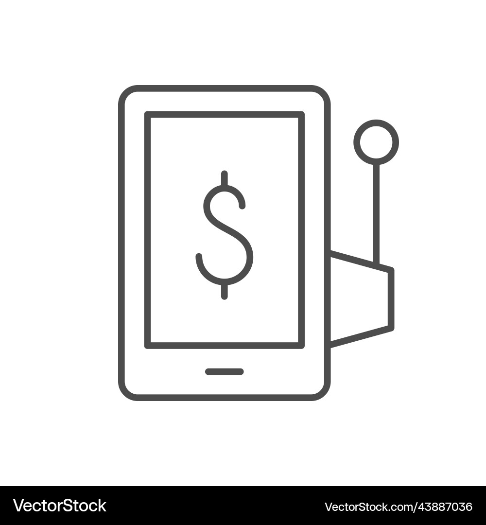 Mobile slot machine line icon Mobile slot machine line icon vector image