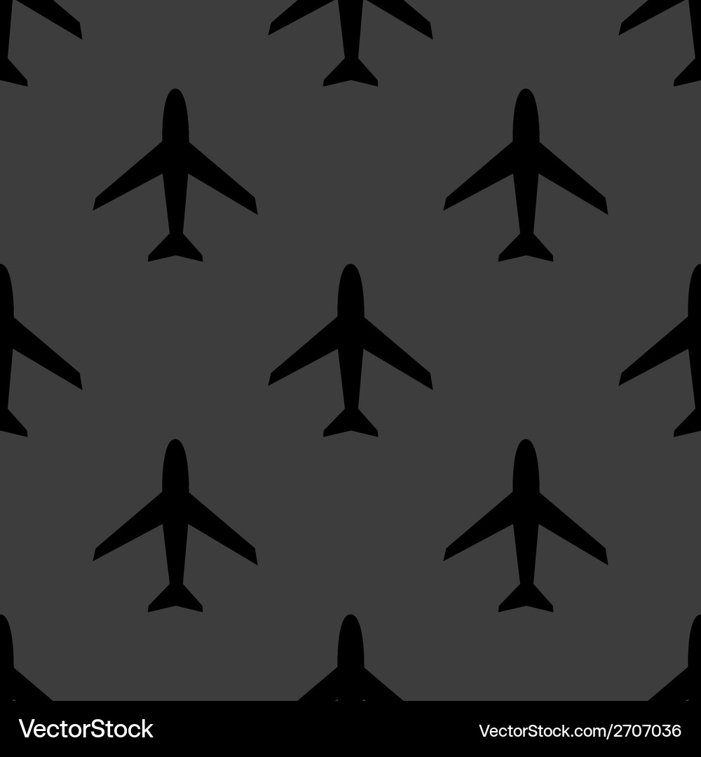 Plane web icon flat design seamless pattern Vector Image