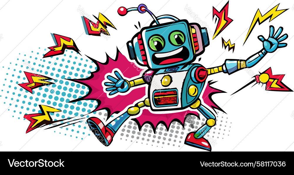 Retro Pop Robot Character Vector Image