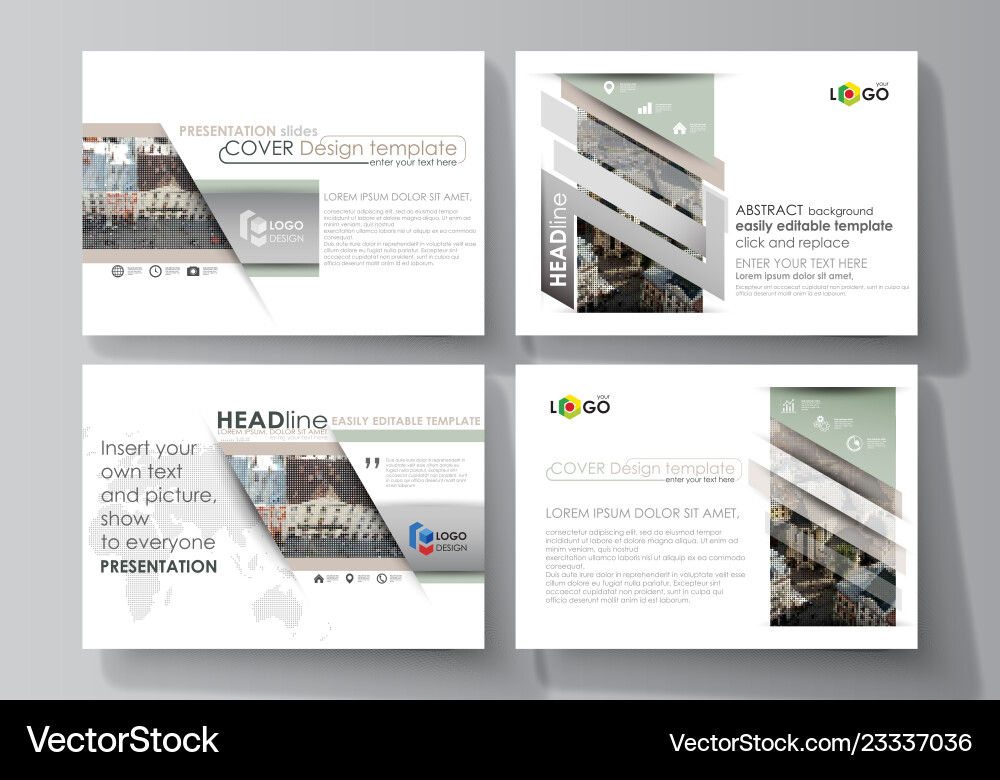 Set of business templates for presentation slides Set of business templates for presentation slides vector image