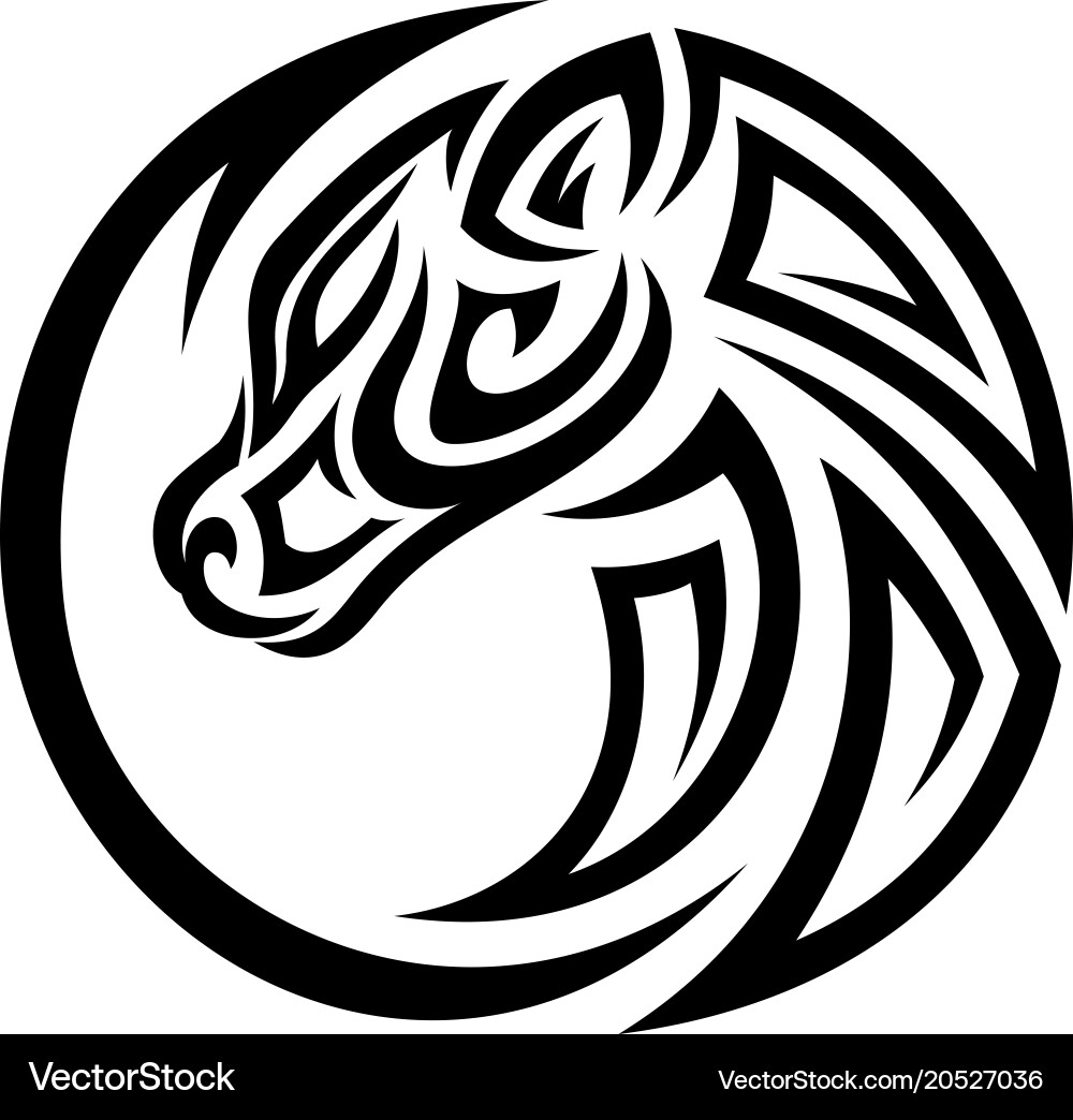 Tribal Horse Silhouette Vector Image