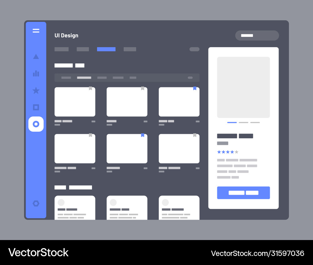 Wireframes screens dashboard ui and ux design vector image