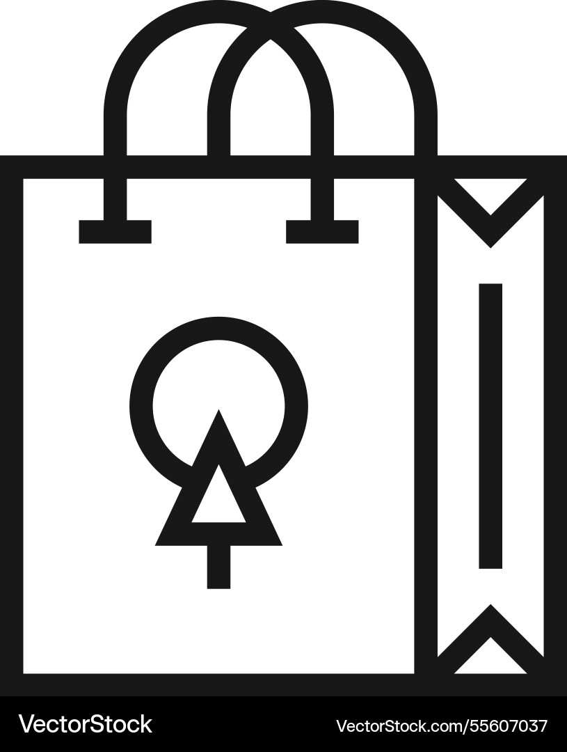 Add to bag flat line web icon concept Add to bag flat line web icon concept vector image