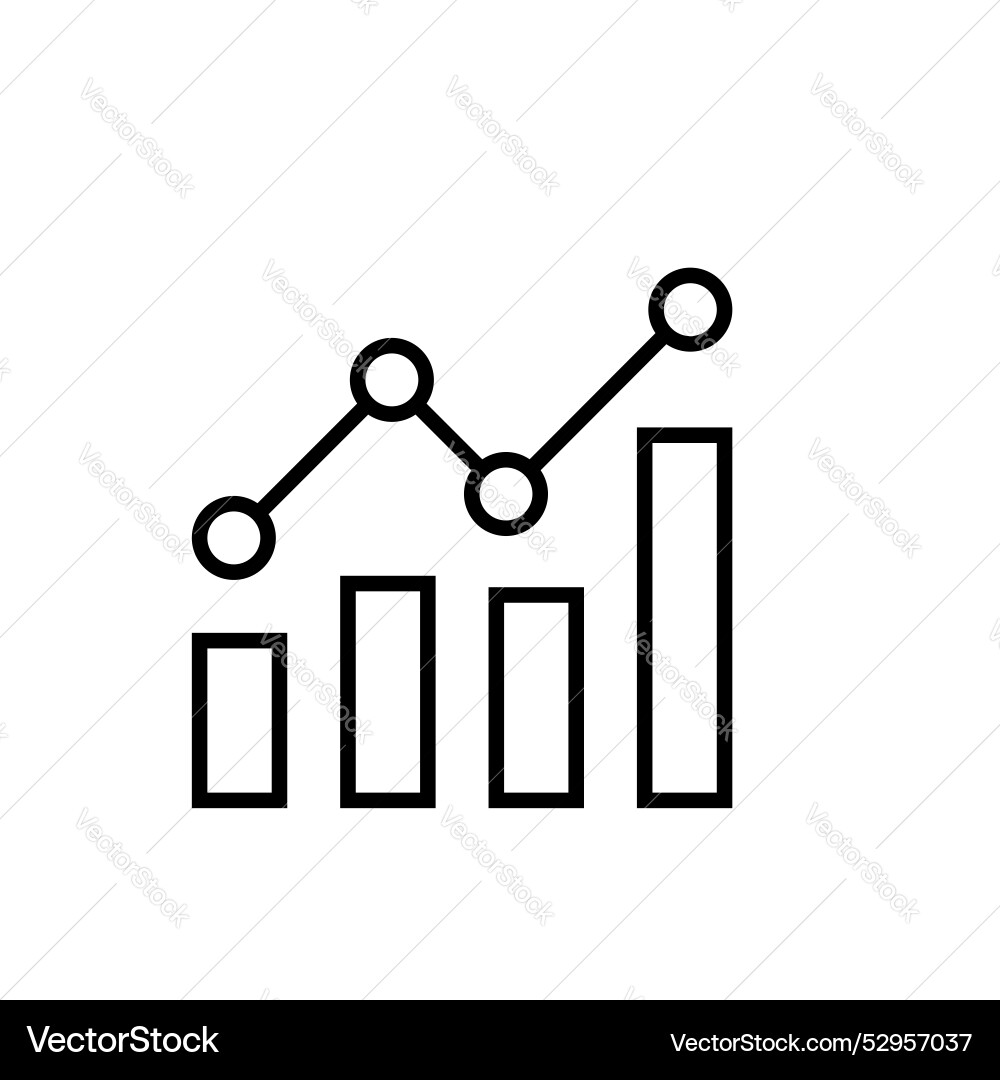 Bar chart icon outline style design isolated Bar chart icon outline style design isolated vector image