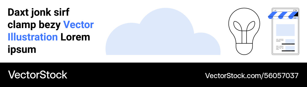 Cloud with outline lightbulb and document elements Cloud with outline lightbulb and document elements vector image