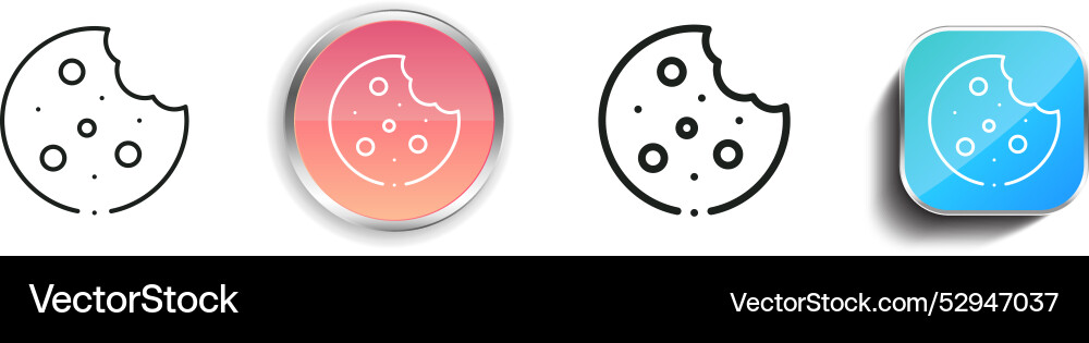 Cookie icon thin linear regular and button style Vector Image