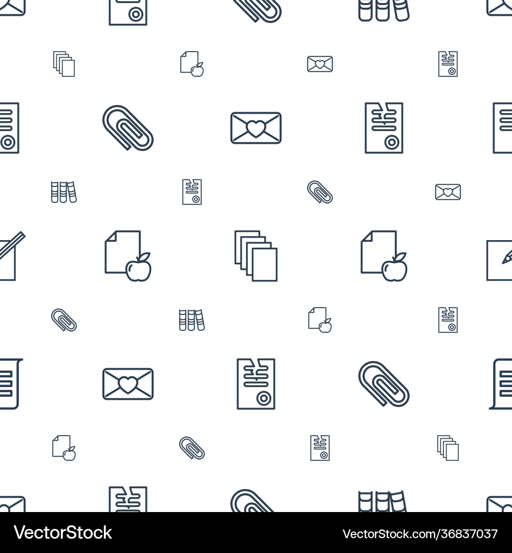 Document icons pattern seamless white background Vector Image