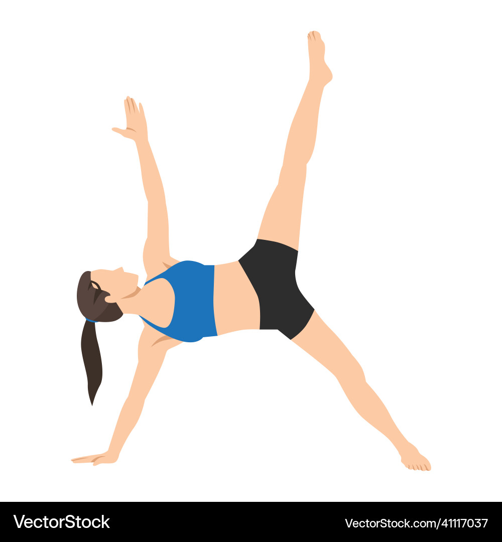 Extended half moon pose utthita ardha exercise vector image