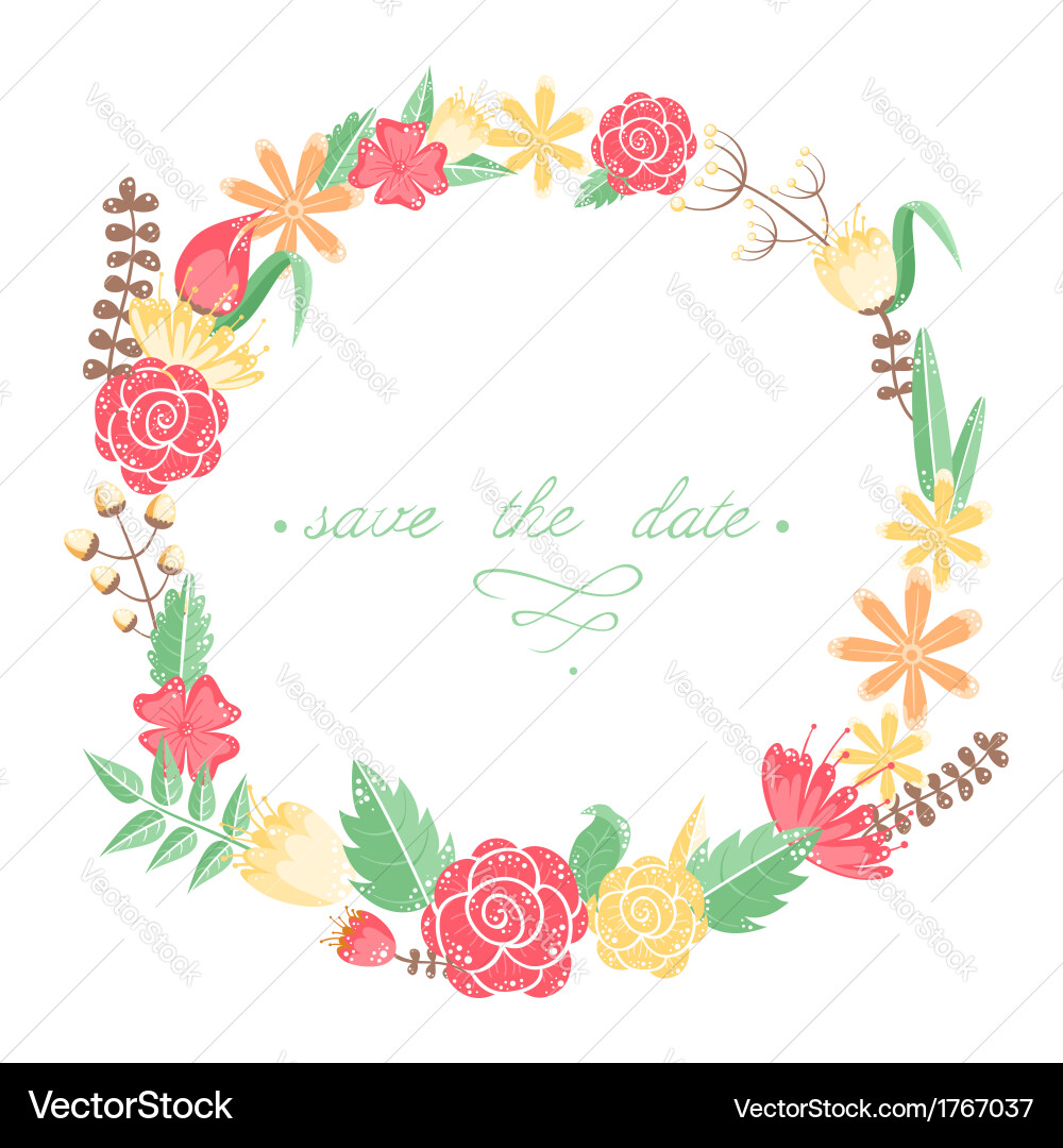 Floral Birthday Card vector image
