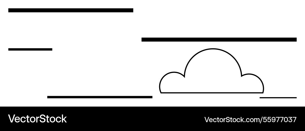 Minimalistic cloud with abstract lines depicting Minimalistic cloud with abstract lines depicting vector image