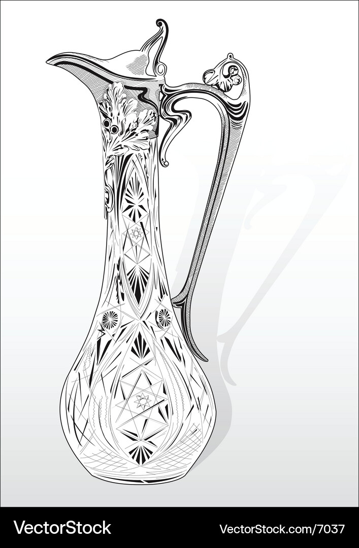 Ornate Crystal Jug Vector Image