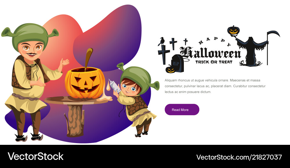 Papa mit Sohn machen halloween Kürbis Poster Papa mit Sohn machen halloween Kürbis Poster vektorbild