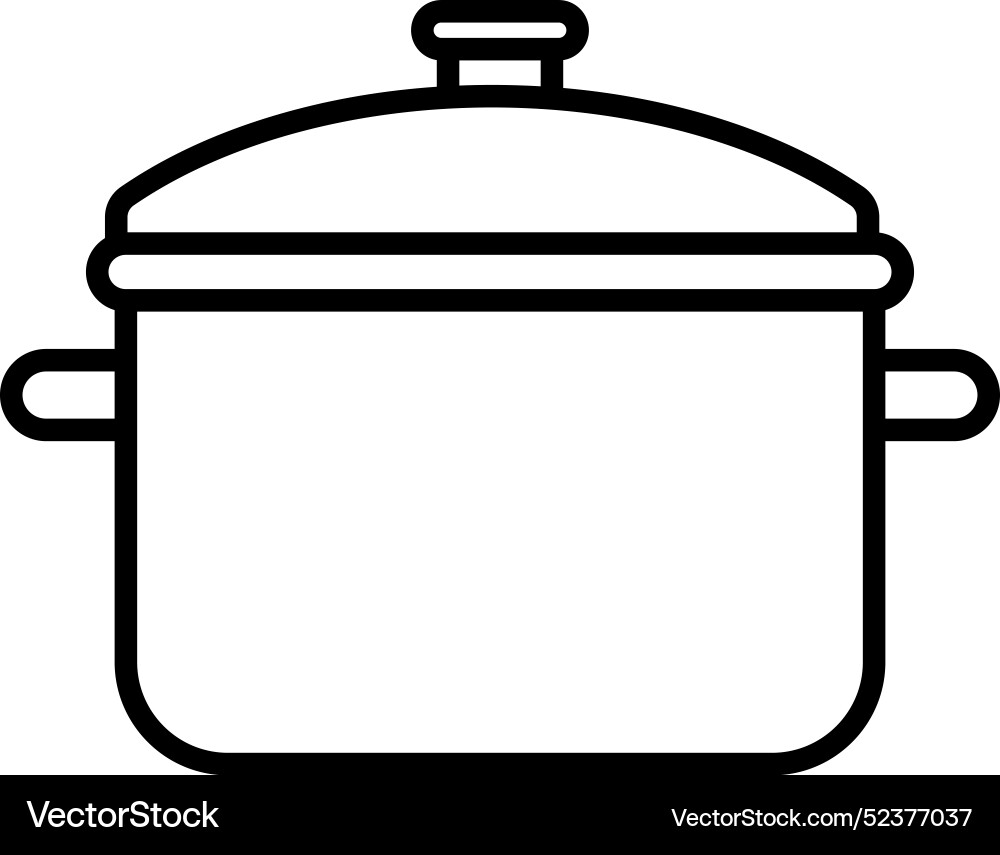 Pot with lid icon in linear style Vector Image